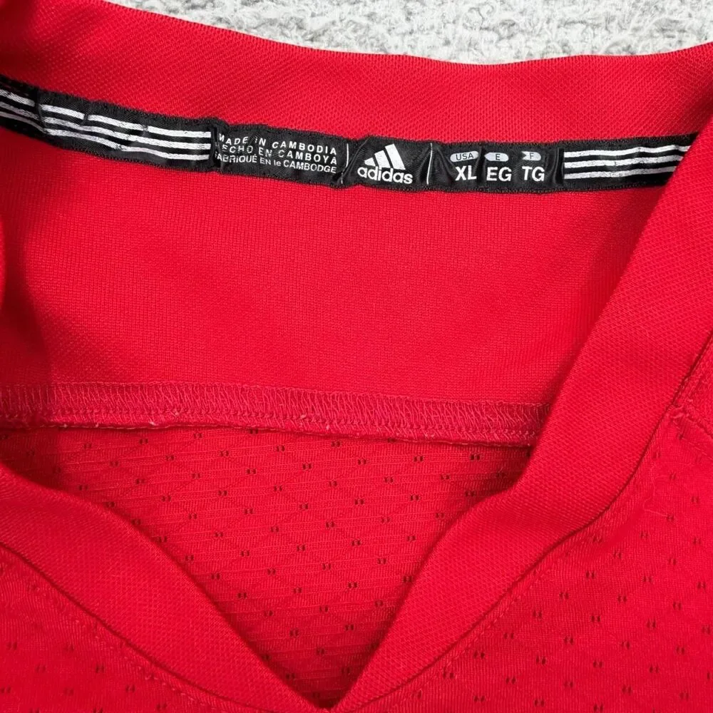 Adidas Red and White Shirt